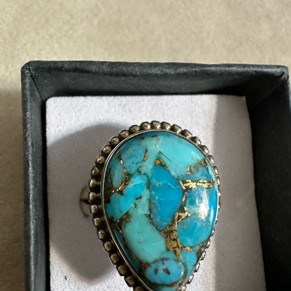Turquoise and Silver Statement Ring